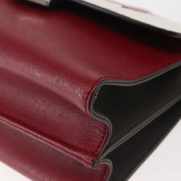 FENDI Demi Jour Bag Bugs Monster Hand Bag Leather 2way Red Silver Auth BA5782 - Picture 4 of 16